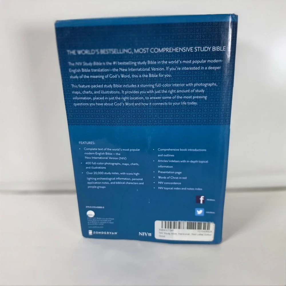 NIV Study Bible Fully Revised Edition Zondervan Blue Softcover Full‎ Color Page